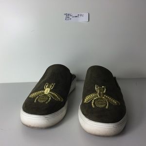 Steven Natural Comfort Sneakers Green Gold Bee Slip On Shoes Women's Size 8.5M